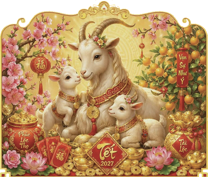 Lịch Tết Năm Đinh Mùi - Dê Vàng Mang Phúc