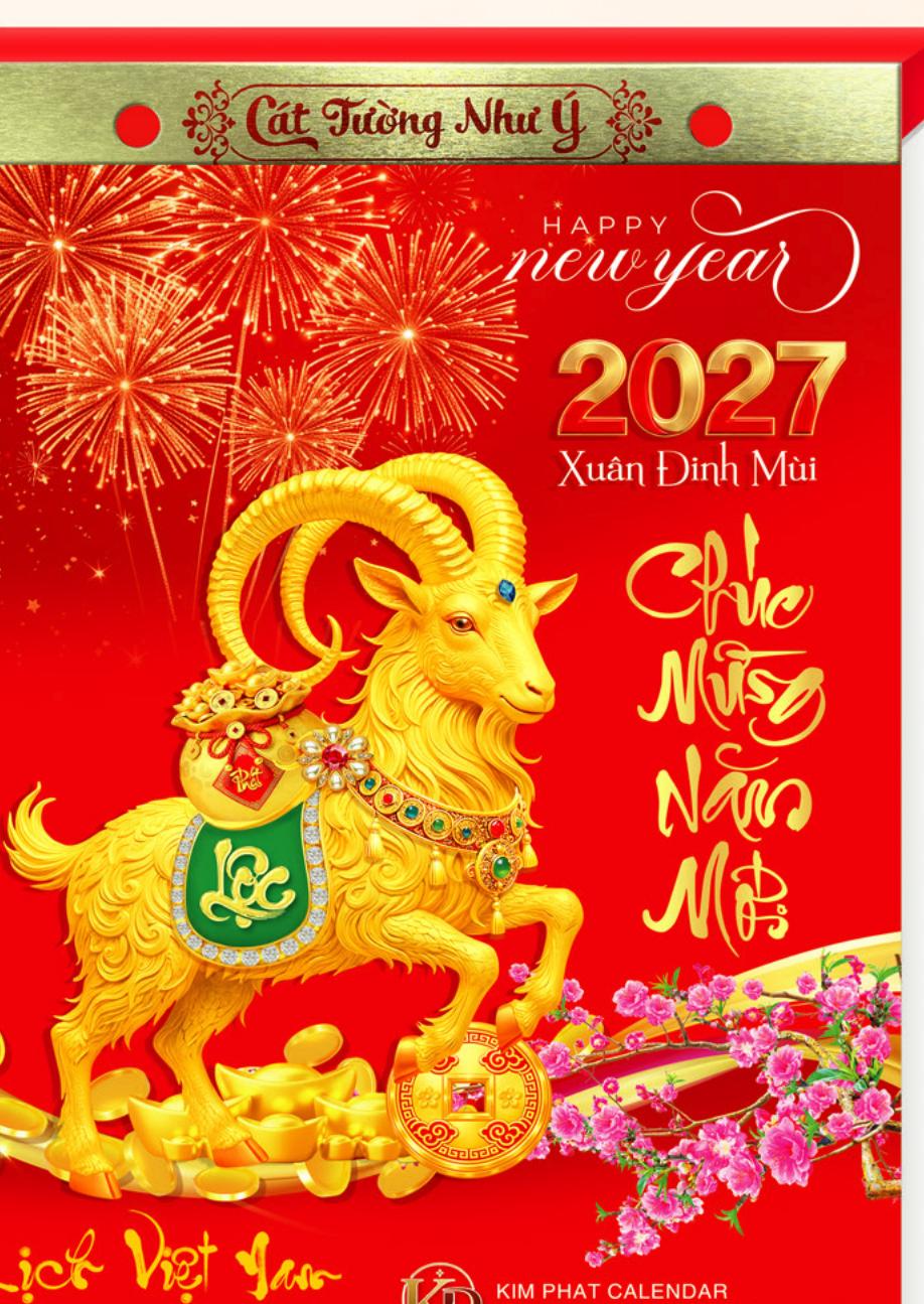 Lịch Bloc Tết 2027 Đinh Mùi - Kim Phát